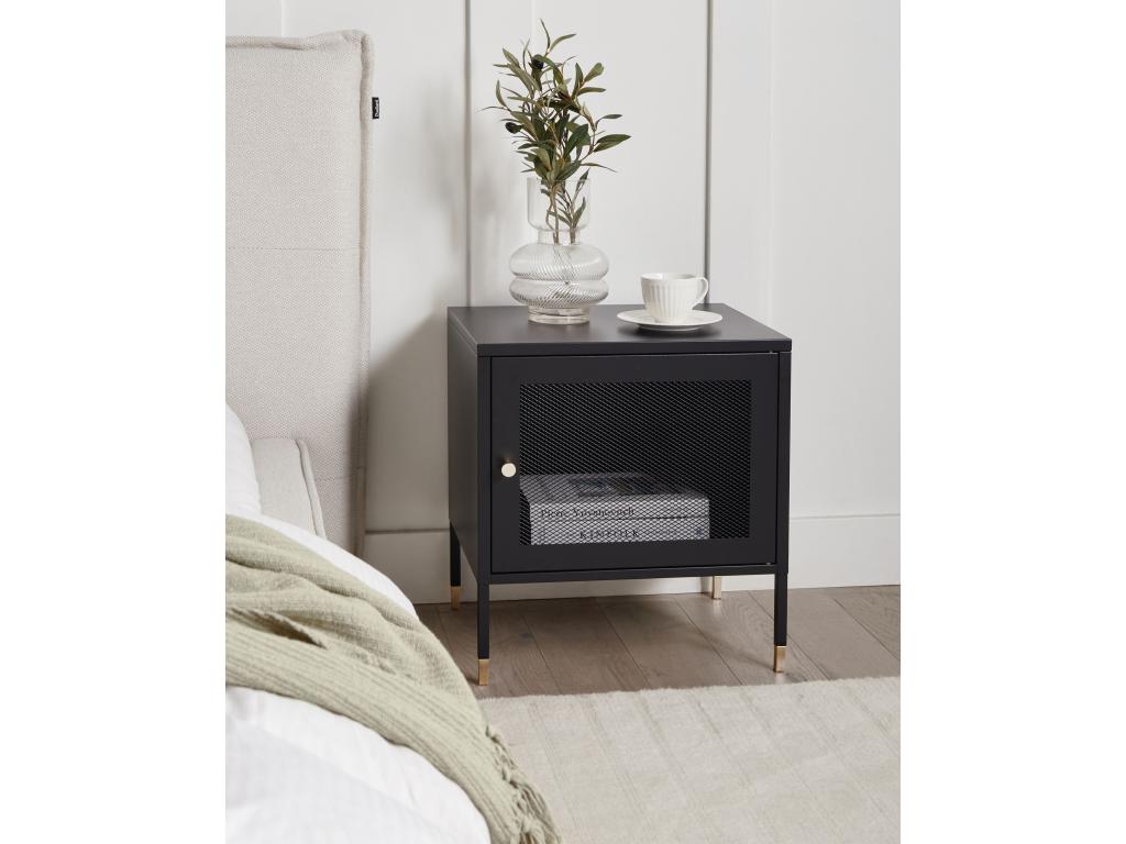 Metal, Nightstand, Black