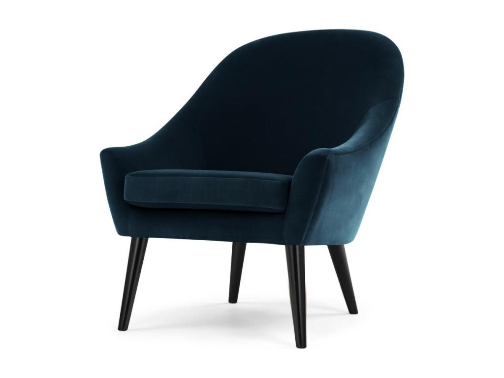 Velvet, Armchair, Blue