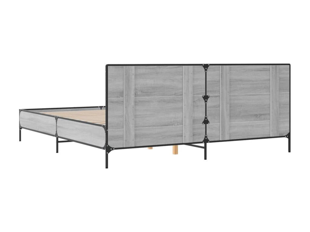 Metal, Bed Frame, 180 X 200 cm, Gray