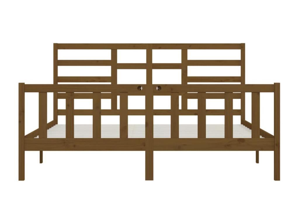 Pine Wood, Bed Frame, 200 X 200 cm, Brown