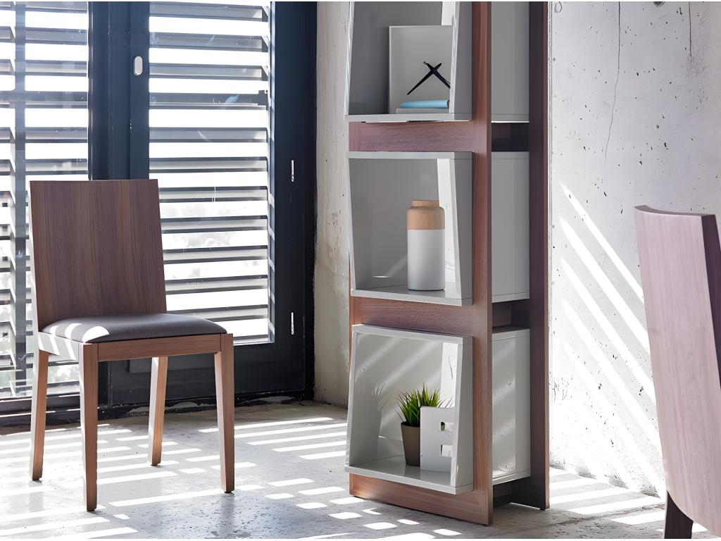 Walnut Wood, Shelf Unit, Red