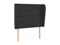 Faux Leather, Headboard, 93 X 23 X 118/128 cm, Black