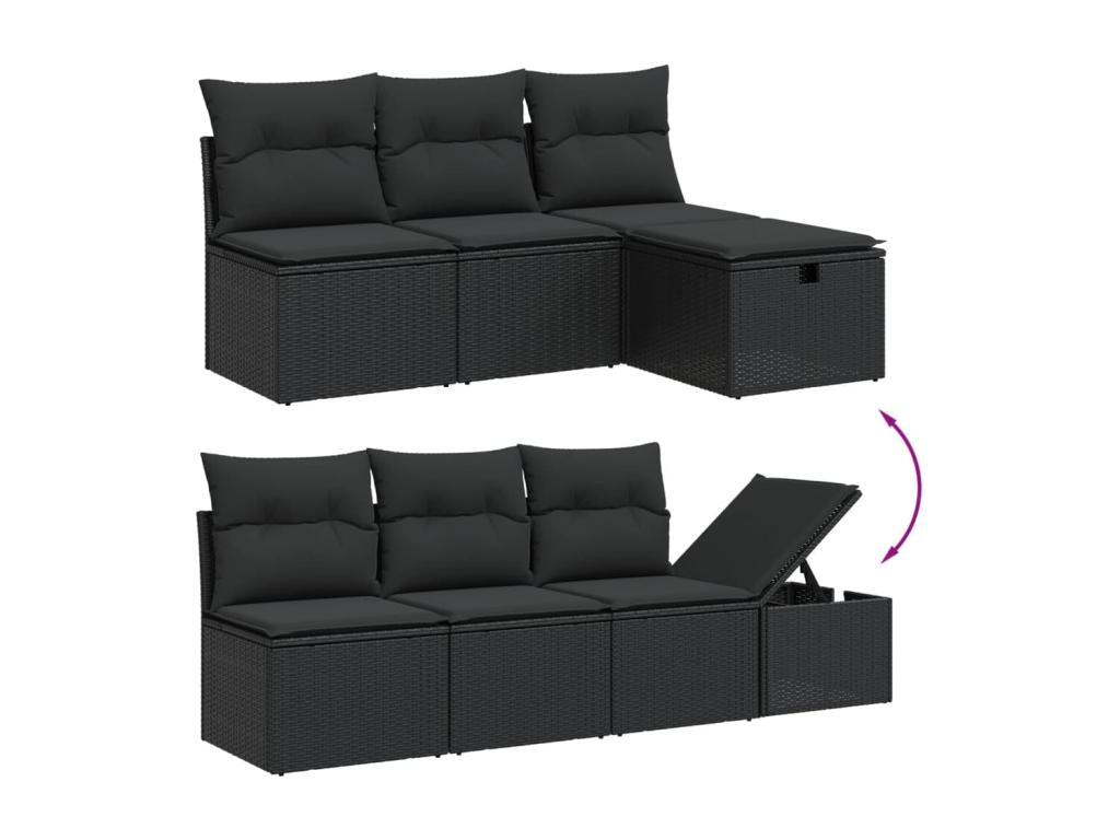 Woven Resin, Outdoor Furniture Set, Black
