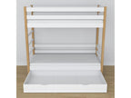 Oak Wood, Bunk Bed, White