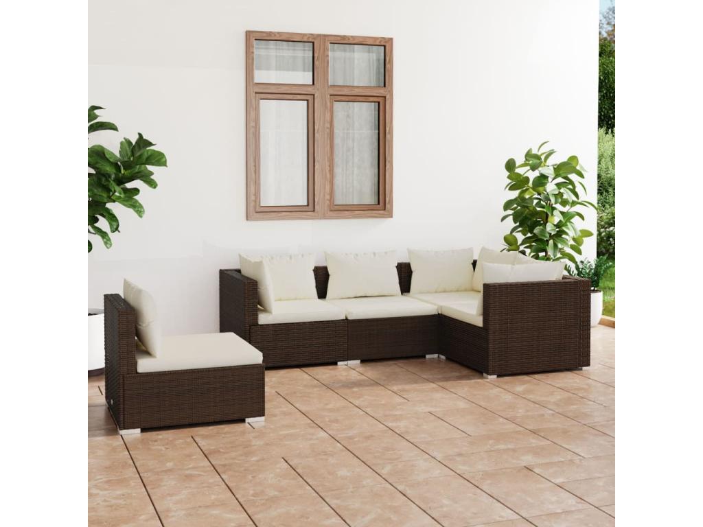 Woven Resin, Outdoor Furniture Set, Brown