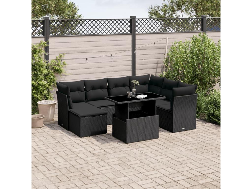 Woven Resin, Outdoor Furniture Set, Black