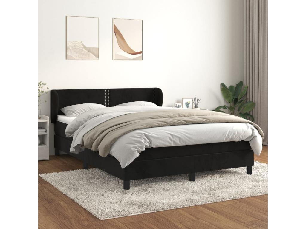 Velvet, Bed Base, 140 X 200 cm, Black