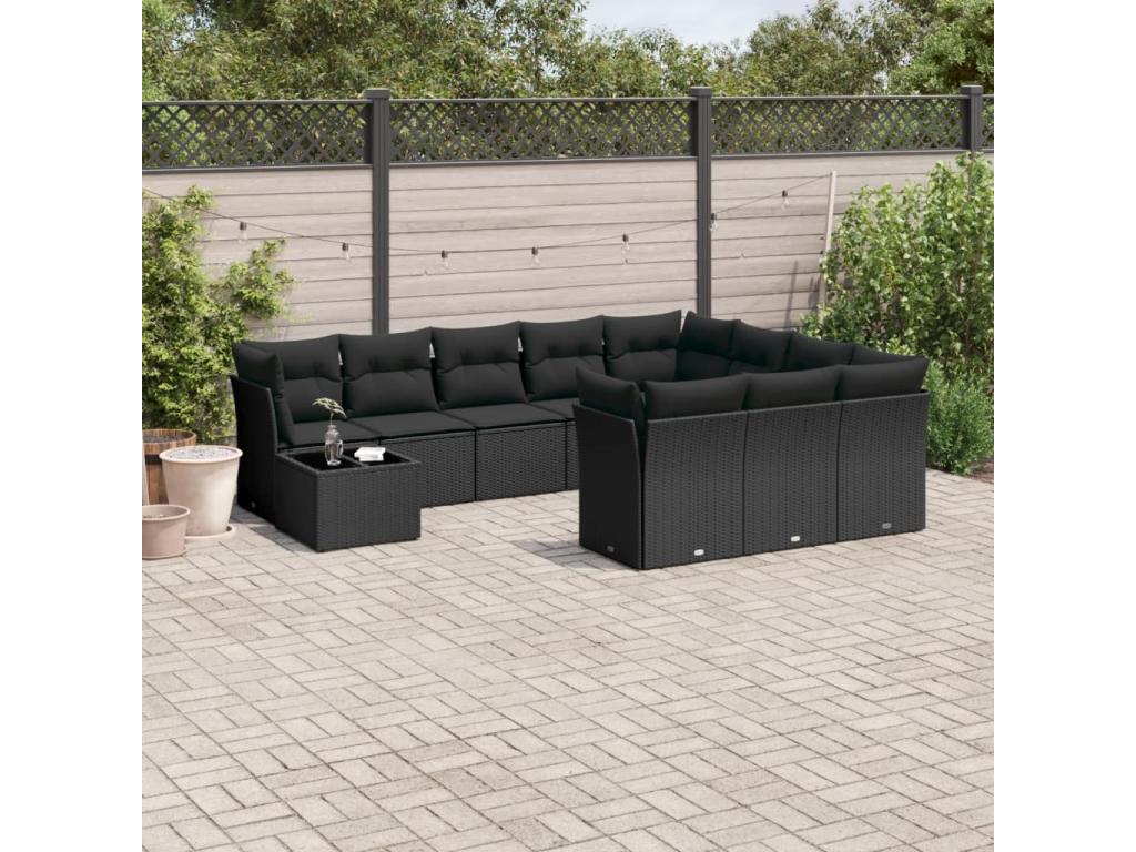 Woven Resin, Outdoor Furniture Set, Black