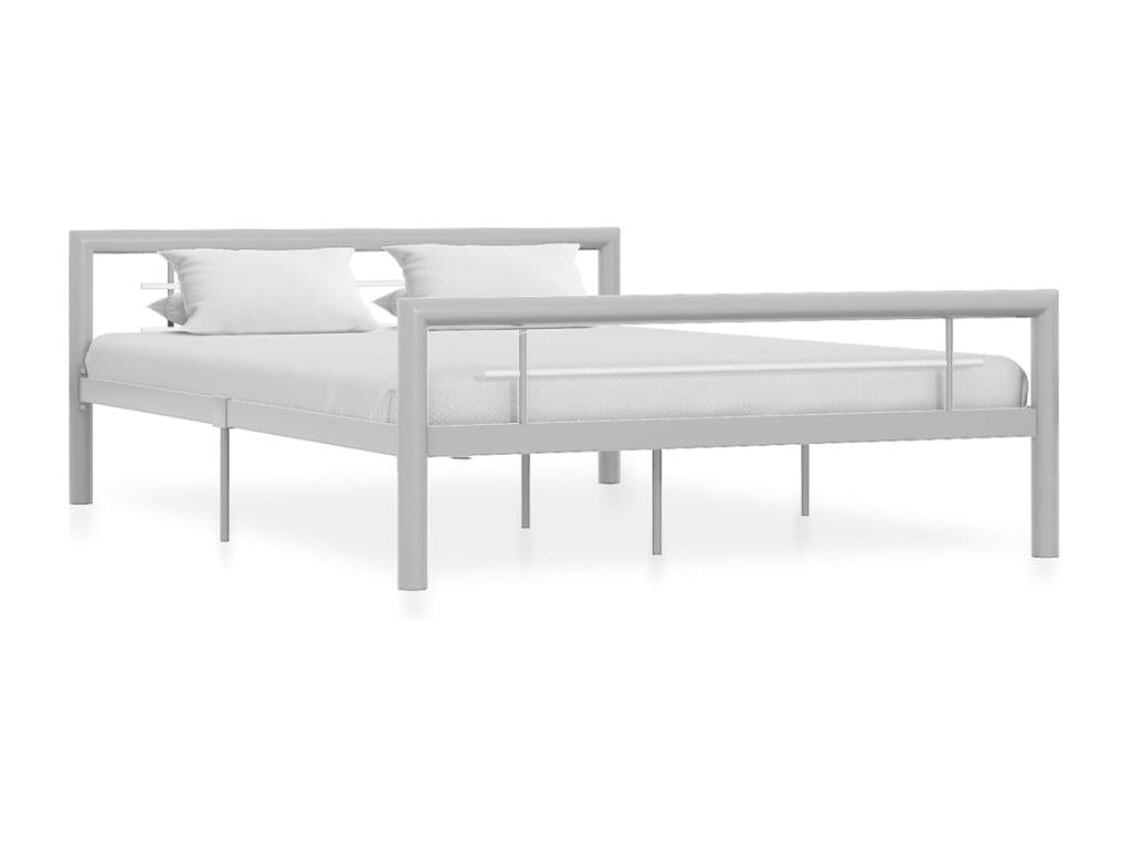 Metal, Bed Frame, 140 X 200 cm, Gray