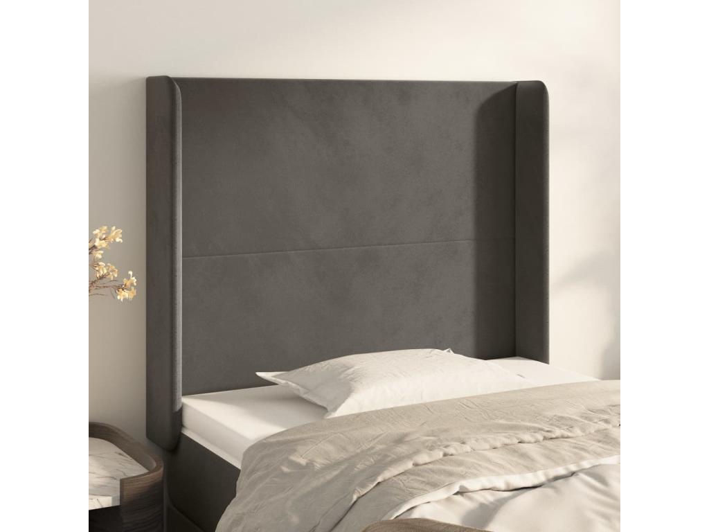 Velvet, Headboard, 93 X 16 X 118/128 cm, Gray