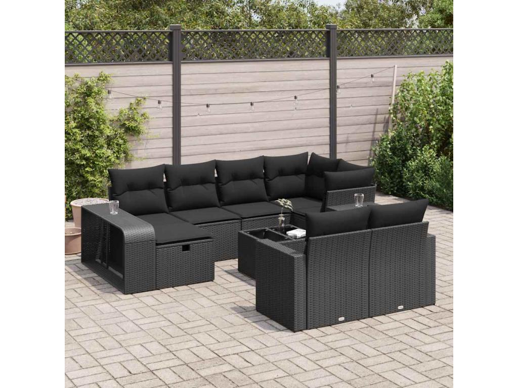 Woven Resin, Outdoor Furniture Set, Black