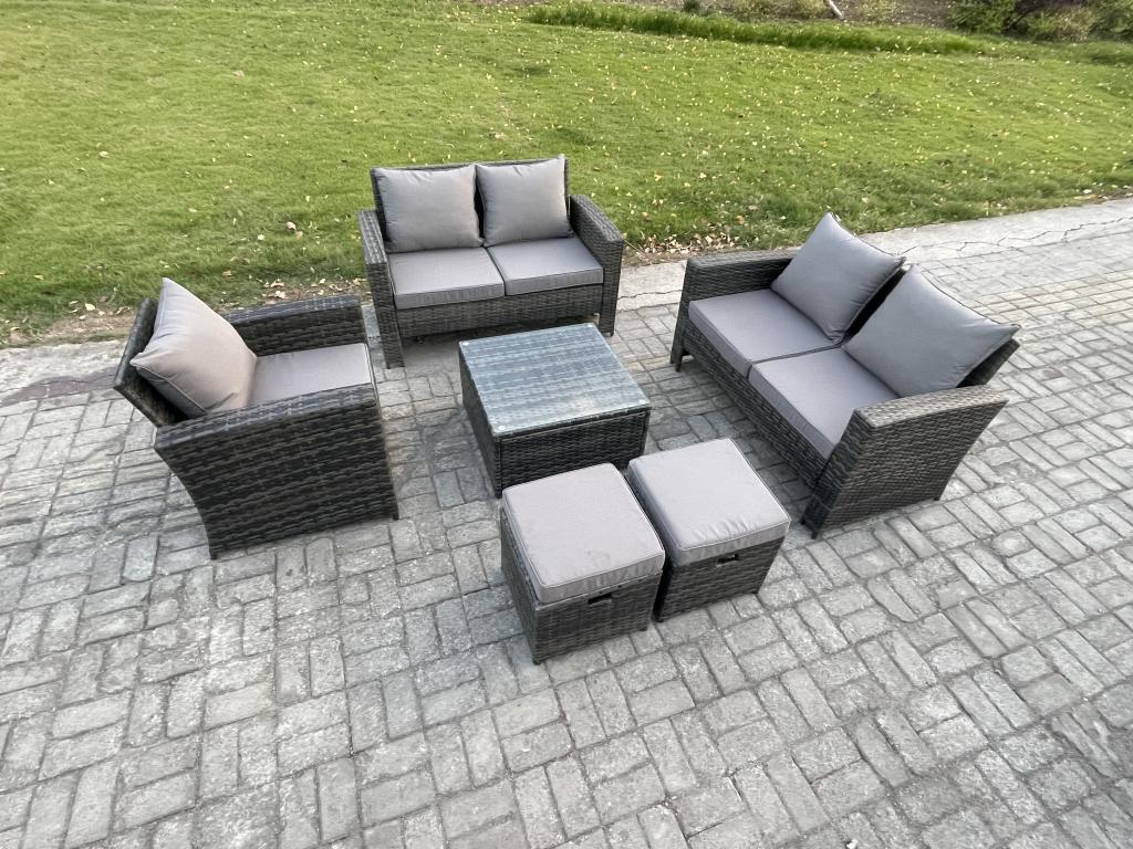 Woven Resin, Outdoor Furniture Set, Gray