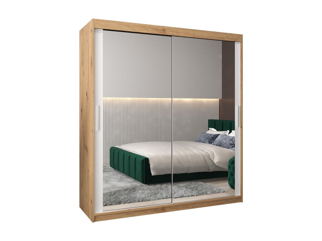 Wardrobe, White, Brown, Silver