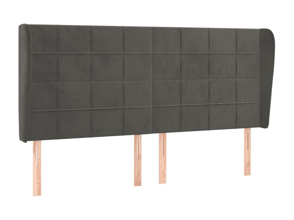 Velvet, Headboard, 163 X 23 X 118/128 cm, Black