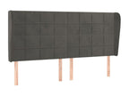 Velvet, Headboard, 163 X 23 X 118/128 cm, Black