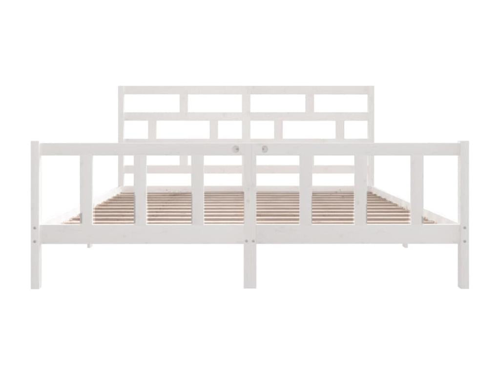 Pine Wood, Bed Frame, 180 X 200 cm, White