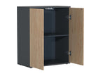 Oak Wood, Wardrobe, Black And Brown