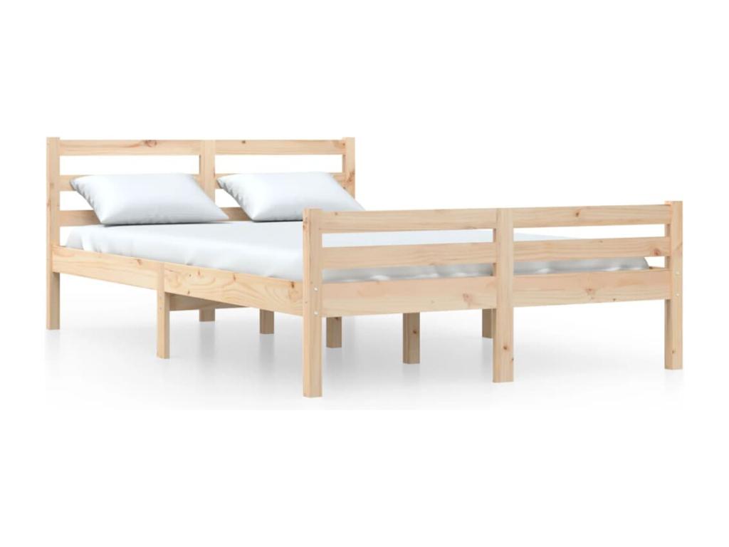 Solid Wood, Bed Frame, 140 X 200 cm, Brown