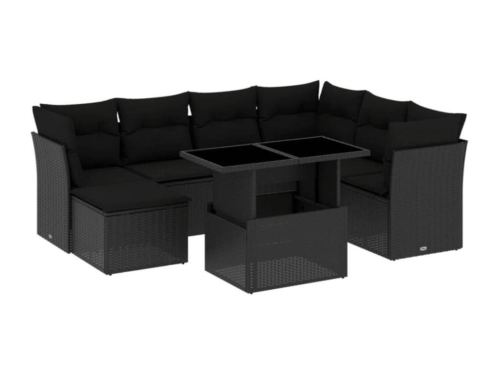 Woven Resin, Outdoor Furniture Set, Black