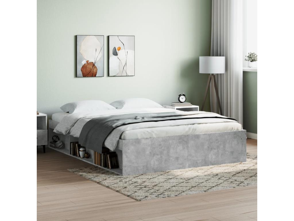 Bed Frame, 150 X 200 cm, Gray