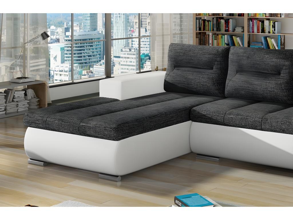 Faux Leather, Sectional Sofa, White And Gray