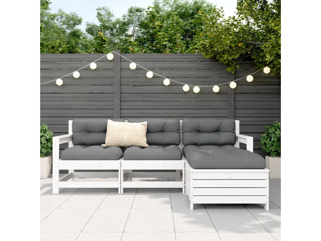 Pine Wood, Outdoor Furniture Set, White
