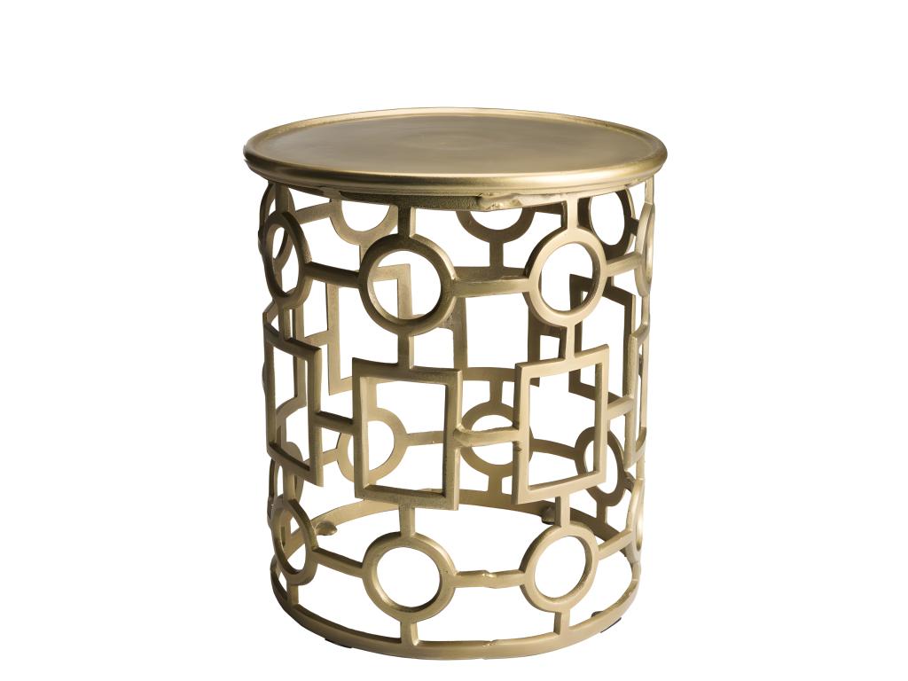 Aluminum, Table, 43 X 43 cm, Gold