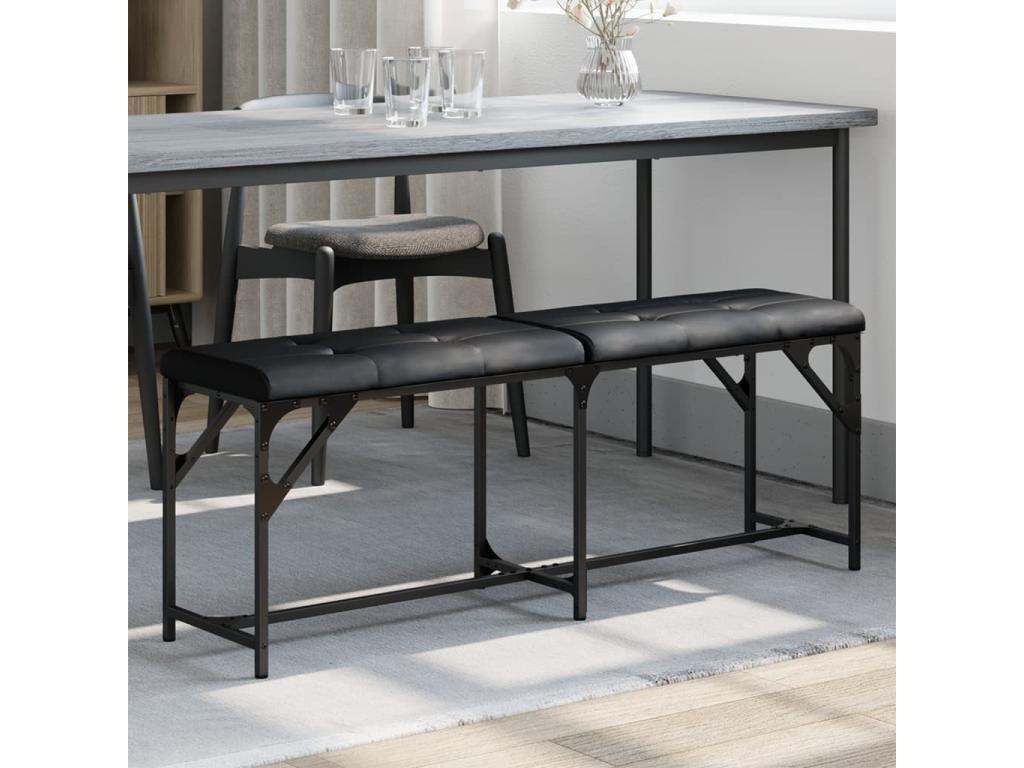 Faux Leather, Bench, 124 X 32 X 45 cm, Black