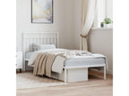 Metal, Bed Frame, 90 X 200 cm, White