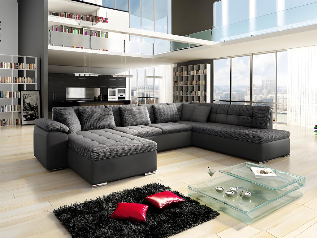 Sectional Sofa, 348 X 205 X 76 cm, Gray