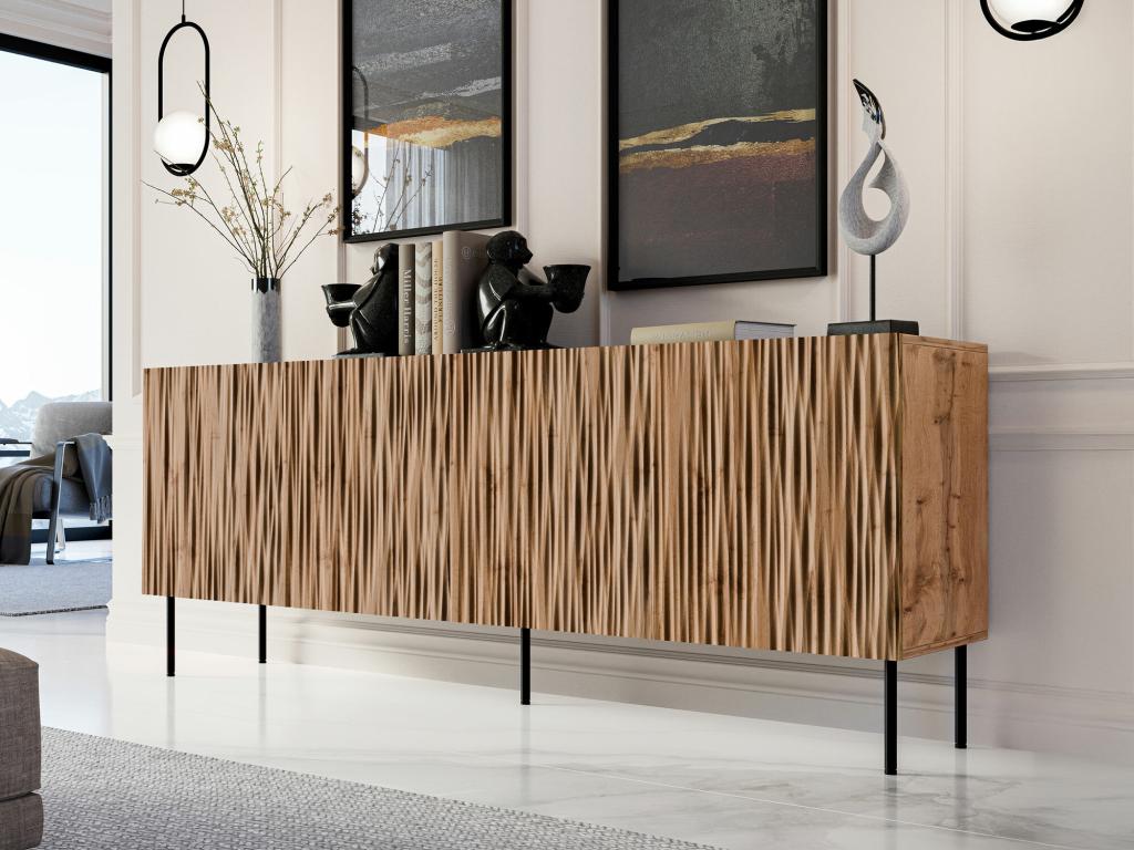 Oak Wood, Sideboard, 75 X 190 cm, Brown