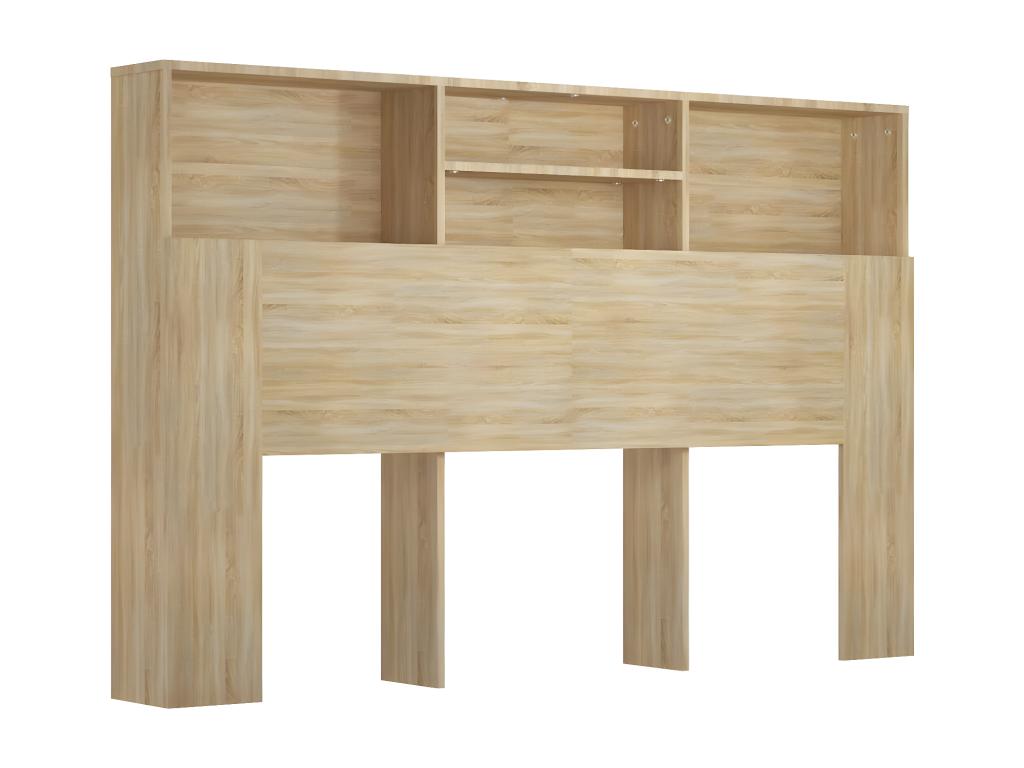 Oak Wood, Headboard, 160 X 19 X 103.5 cm, Brown