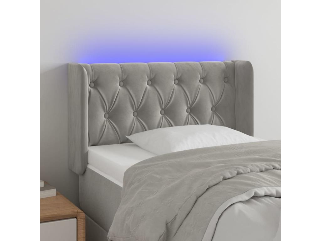 Velvet, Headboard, 83 X 16 X 78/88 cm, Gray
