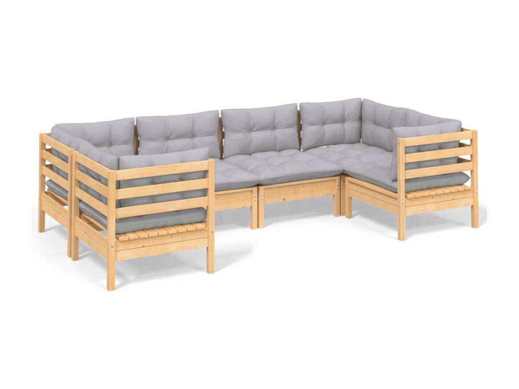 Pine Wood, Outdoor Furniture Set, Gray