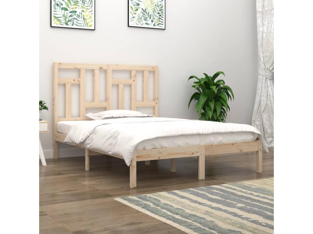 Solid Wood, Bed Frame, 120 X 190 cm, Brown