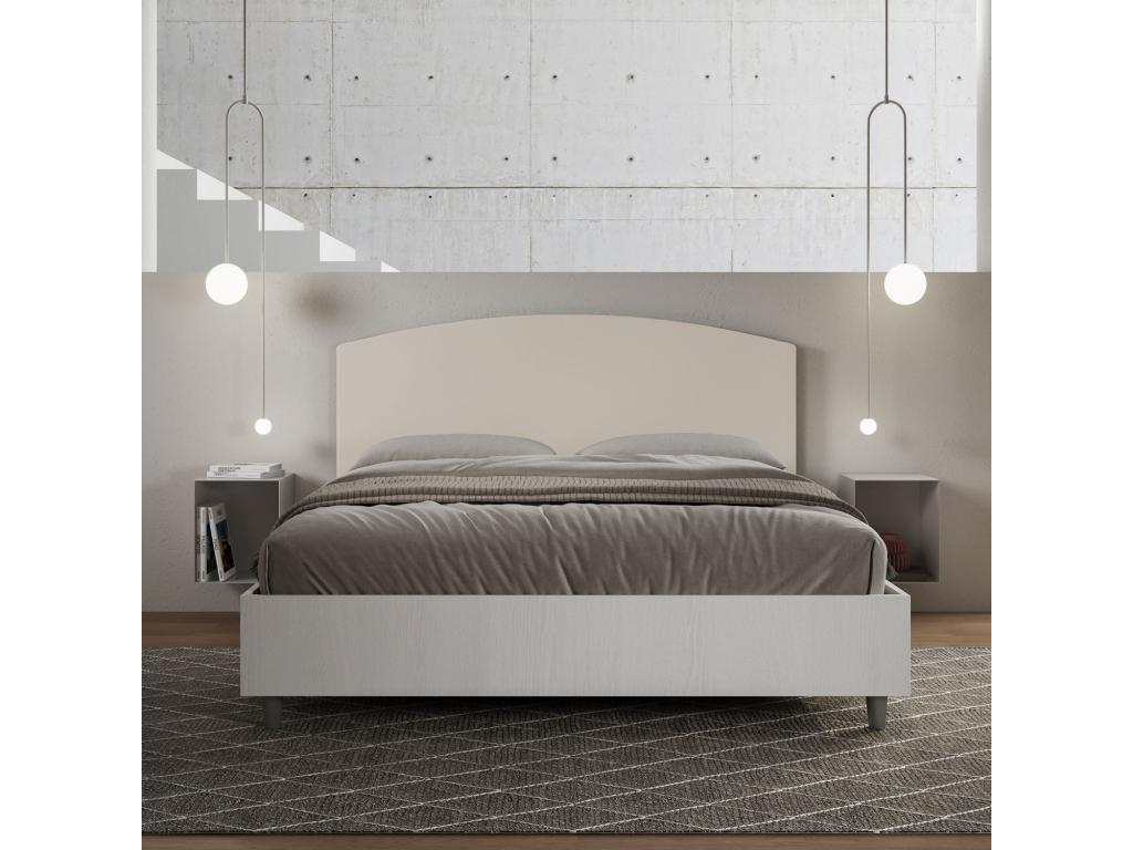 Faux Leather, Bed Base, White