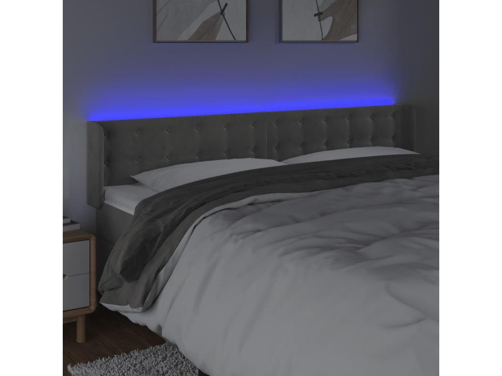 Velvet, Headboard, 163 X 16 X 78/88 cm, Gray