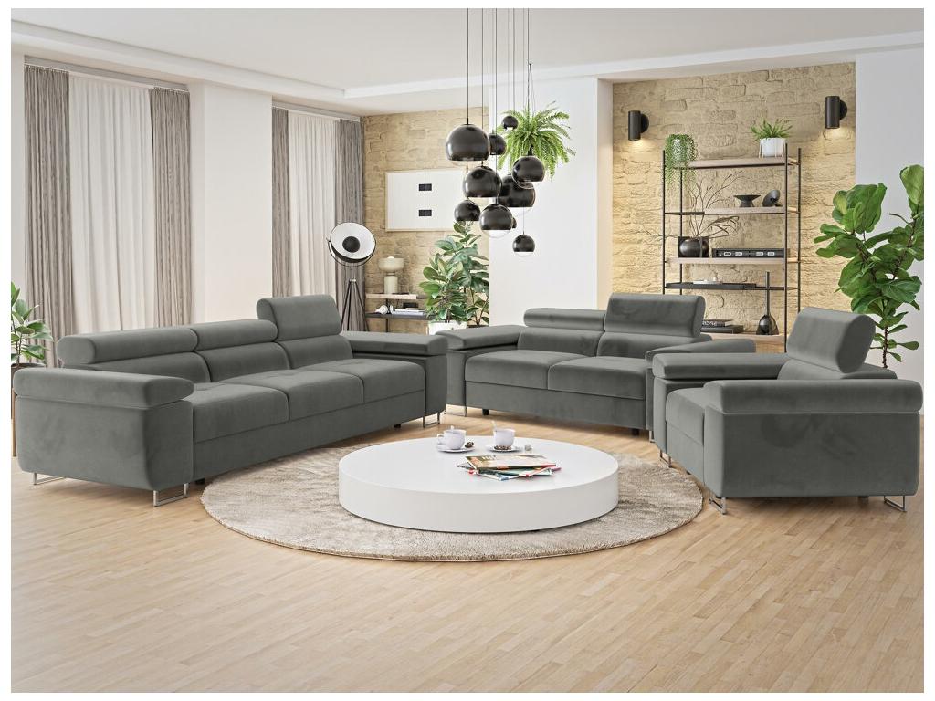 Metal, Armchair, 70 X 134 X 102 cm, Gray