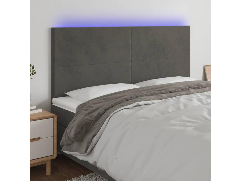 Velvet, Headboard, 180 X 5 X 118/128 cm, Gray