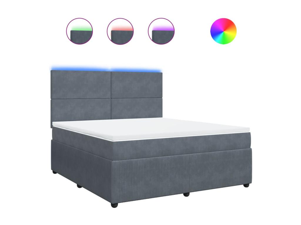 Velvet, Bed Base, 180 X 200 cm, Gray