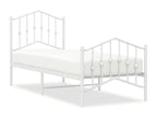 Metal, Bed Frame, 75 X 190 cm, White