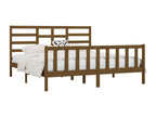Pine Wood, Bed Frame, 200 X 200 cm, Brown