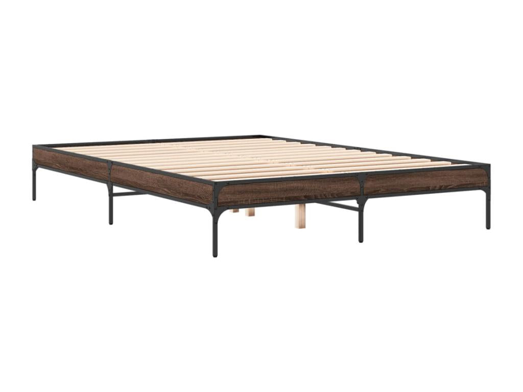 Oak Wood, Bed Frame, 150 X 200 cm, Brown