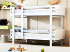 Solid Wood, Bunk Bed, 90 X 190 cm, White
