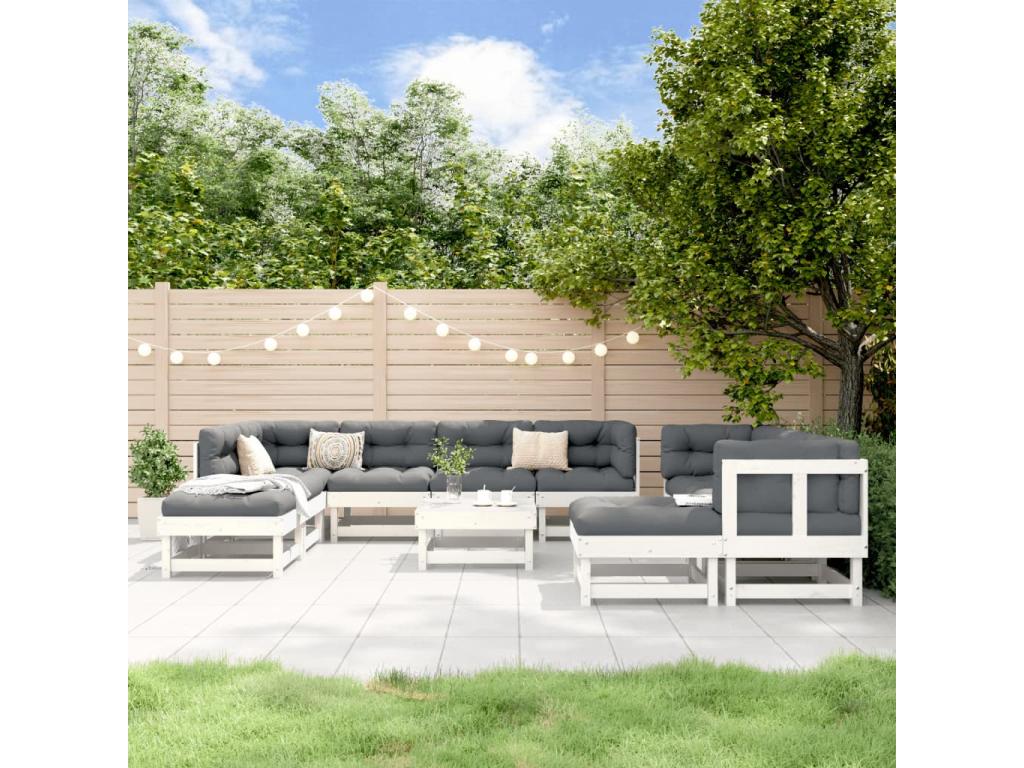 Pine Wood, Outdoor Furniture Set, White
