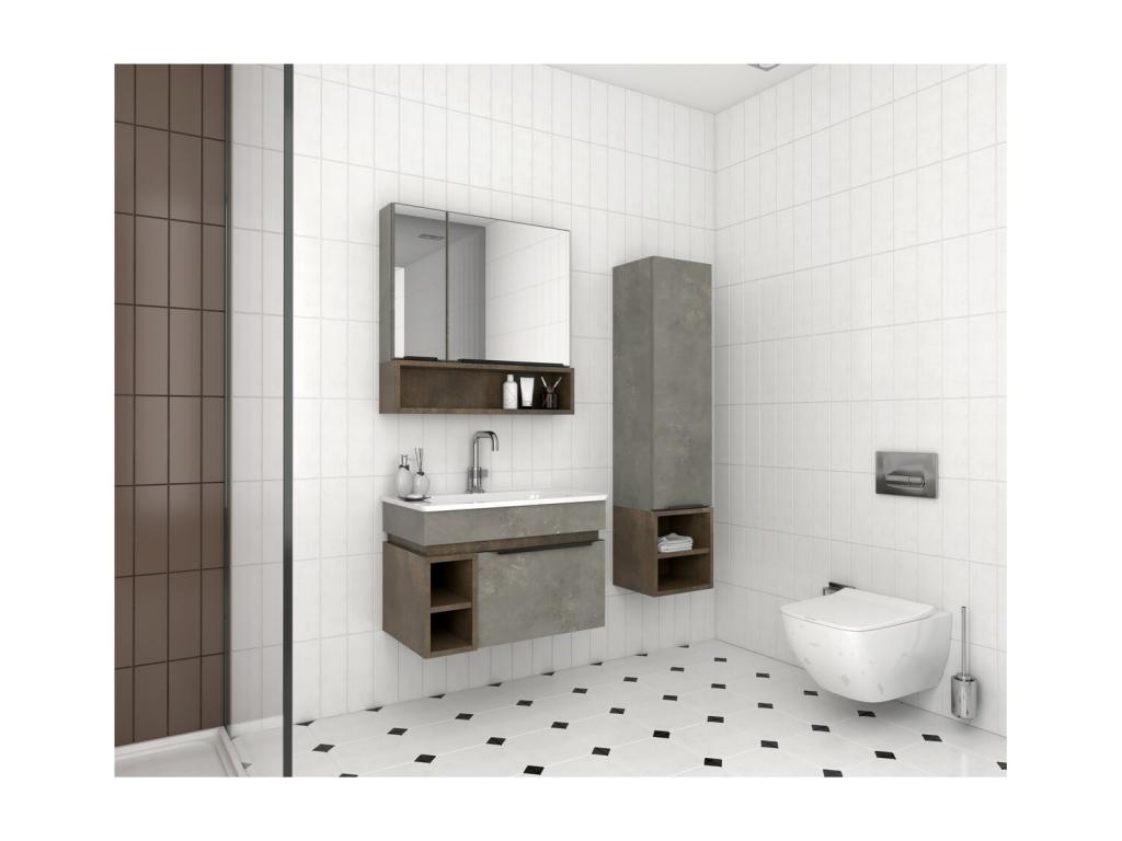 Wardrobe, 80 X 100 X 18 cm, Gray