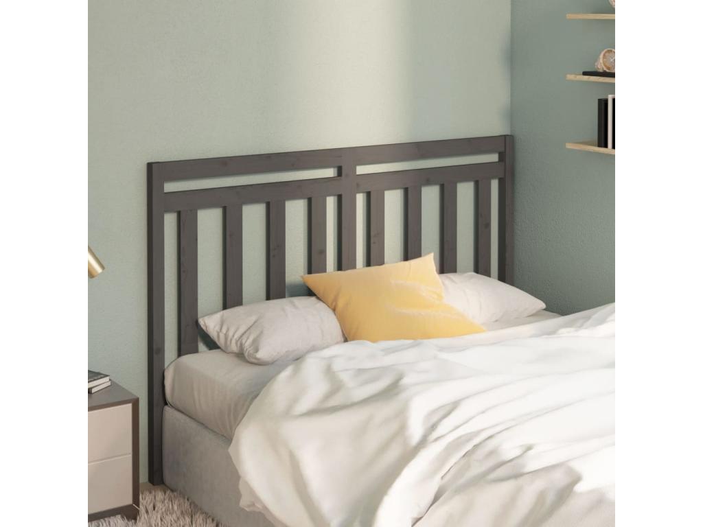 Solid Wood, Headboard, 141 X 4 X 100 cm, Gray
