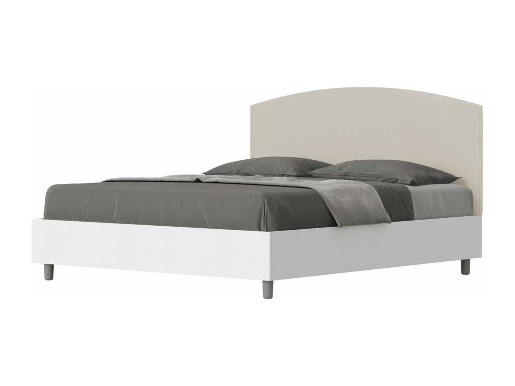 Faux Leather, Bed Base, White