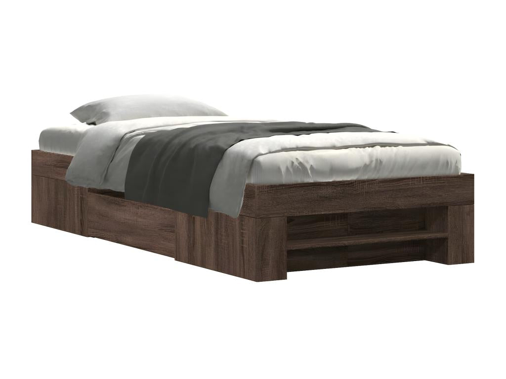 Oak Wood, Bed Frame, 90 X 200 cm, Brown