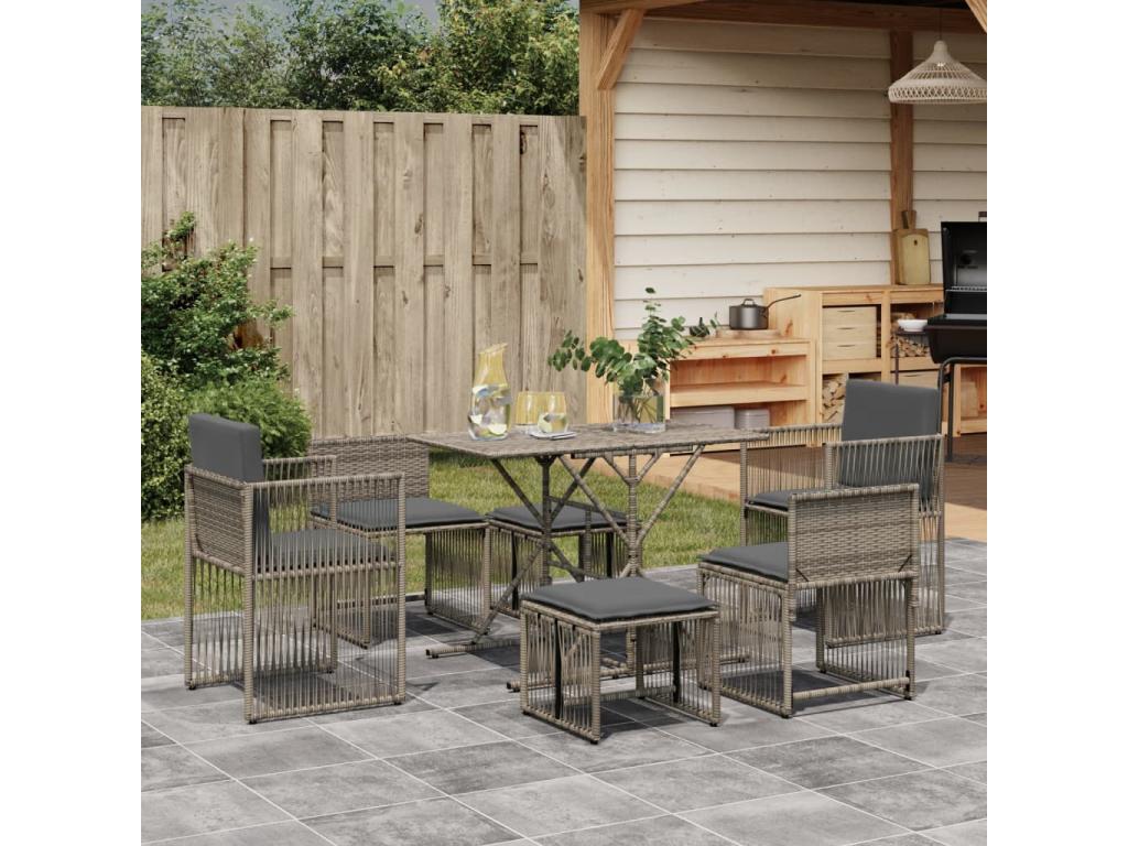 Woven Resin, Outdoor Furniture Set, Gray
